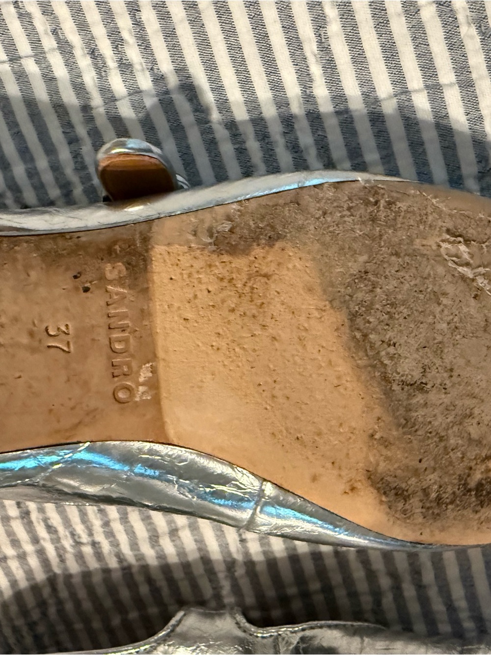Sandro Metallic Silver Mary Jane Flats - Picture 5 of 5